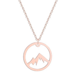 Stainless Steel Mountain Clavicle Pendant Necklace