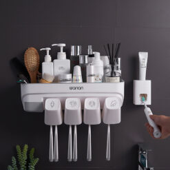 Wall-mounted Suction Cup Bathroom Toothbrush Holder