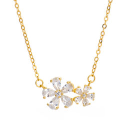 Sterling Silver Chrysanthemum Flower Design Necklace