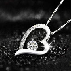 Sterling Silver Everlasting Love Heart Pendant Necklace