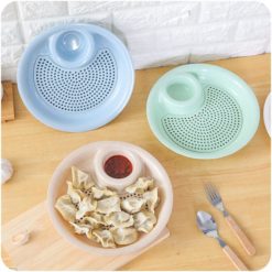 Dual-layer Kitchen Wheat Straw Dumplings Plate Bowl