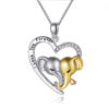 Sterling Silver Heart Shaped Elephant Pendant Necklace