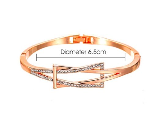 Geometric Hand Bangle Knotted Diamond Bracelet
