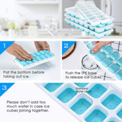 Durable Silicone 14 Grid Stackable Ice Cube Mold Tray