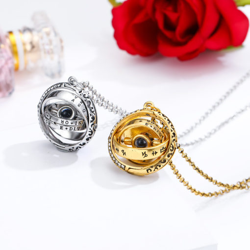 Rotating Astronomical Ball Women's Pendant Necklace - Image 4