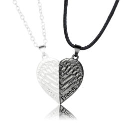 Angel Wings Heart Magnetic Couple Choker Necklace