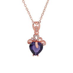 Diamond Heart Shaped Crystal Clavicle Chain Necklace