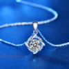 Sterling Silver Diamond Moissanite Pendant Necklace