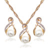Geometric Eight Figure Diamonds Pearl Necklace Jewelry