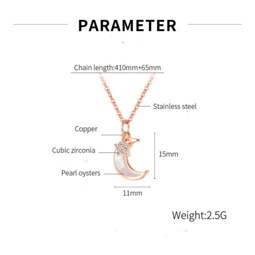 Shiny Star Moon Zircon Pendant Clavicle Chain Necklace