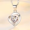Sterling Silver Zircon Love Heart-shaped Necklace