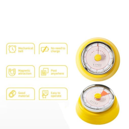 Stainless Steel Magnetic Mechanical Kitchen Visual Timer