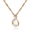 Geometric Eight Figure Diamonds Pearl Necklace Jewelry