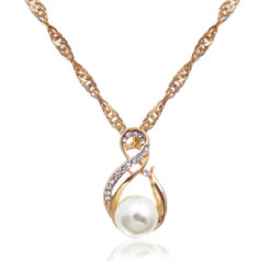 Geometric Eight Figure Diamonds Pearl Necklace Jewelry