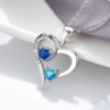 Sterling Silver Zircon Hollow Heart Pendant Necklace