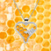 Cute Heart Bee Honeycomb Design Pendant Necklace