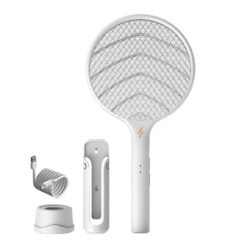 Electric Fly Swatter Catcher Racket Mosquito Killer Bat. It is safe for the human body and has a strong voltage for mosquitoes and flies.