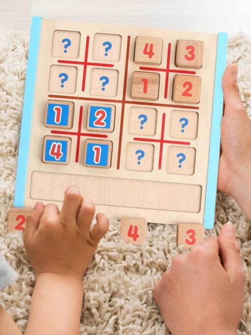 Wooden Sudoku Board Game Puzzle Educational Toy