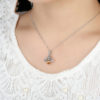 Sterling Silver Crystal Bee Design Pendant Necklace