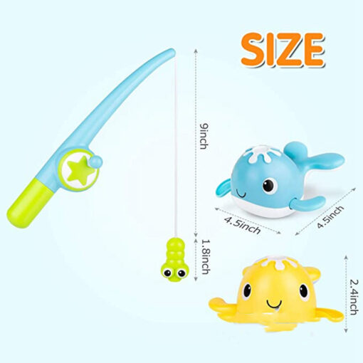 Magnetic Wind-up Whale Clockwork Fishing Game Toy