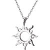 Sterling Silver Hollow Sun Clavicle Chain Necklace