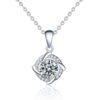 Sterling Silver Diamond Moissanite Pendant Necklace