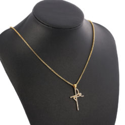 Religion Cross Diamond Pendant Charm Necklace