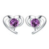 Sterling Silver Heart-shaped Zircon Earrings Jewellery