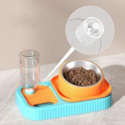 Automatic Pet Water Drinking Food Feeder Double Bowl