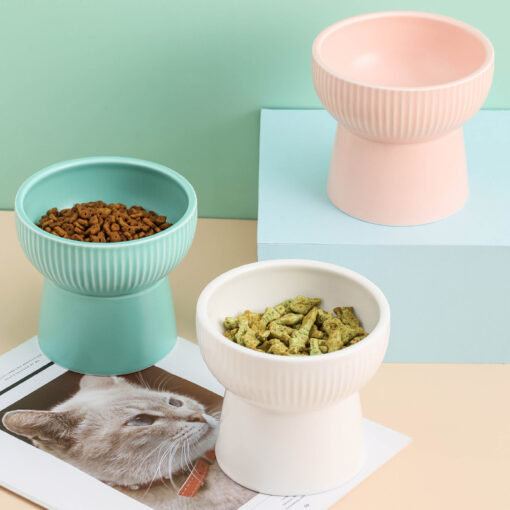 Cute Ceramic Splash-proof Dog Food Water Feeder Bowl