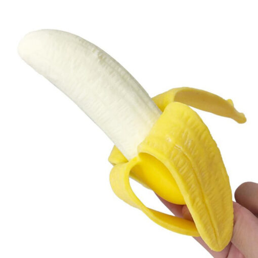 Interactive Realistic Pet TPR Peel Banana Squeeze Toy