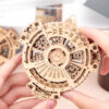 3D Wooden Mini Mechanical Pendulum Puzzles Clock