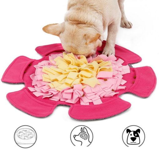 Flower Shape Pet Food Puzzle Training Sniff Blanket Mat