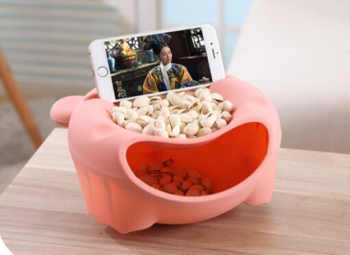 Double Layer Bear Design Cellphone Stand Snacks Tray