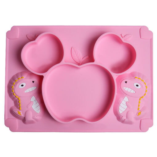 Non-slip Apple Shape Baby Silicone Dinner Plate Bowl