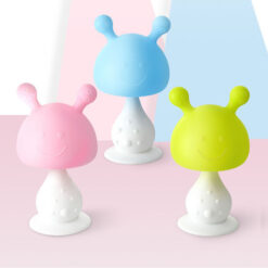 Silicone Baby Rattle Small Mushroom Teether Stick Toy