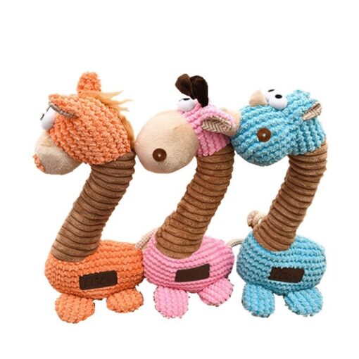 Interactive Giraffe Plush Dog Chew Bite Squeaky Toy