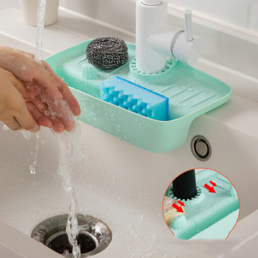 Non-slip Kitchen Faucet Splash-proof Storage Drain Rack