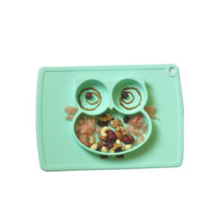 Non-Slip Silicone Owl Shape Baby Feeding Dinner Plate