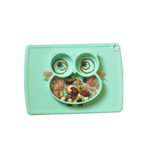 Non-Slip Silicone Owl Shape Baby Feeding Dinner Plate