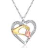 Heart-shaped Holding Mother's Hand Pendant Necklace