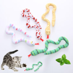 Interactive Cartoon Snake Cat Mint Plush Biting Toy