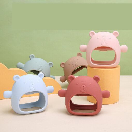 Silicone Little Bear Shape Wrist Hand Teething Toy