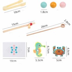 Children's Wooden Magnetic Bead Maze Fishing Toy