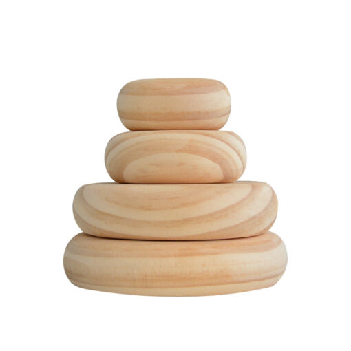 Wooden  Building Block Rainbow Flat Stone Stacking Toy - Image 10