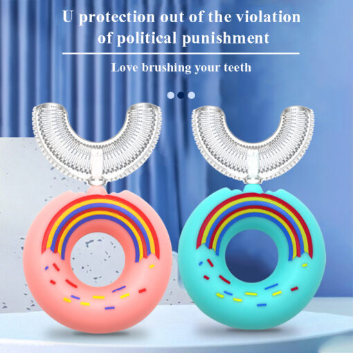 Silicone 360° Doughnut U-Shaped Children's Toothbrush