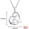Heart Shape Elephant Pendant Animal Necklace Jewelry