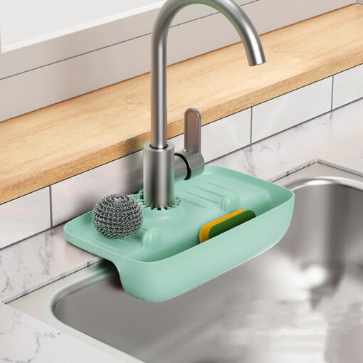 Non-slip Kitchen Faucet Splash-proof Storage Drain Rack