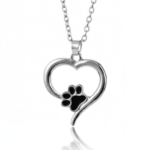 Hollow Heart Animal Footprints Clavicle Chain Necklace