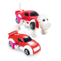 Wind-up Clockwork Deformation Robot Dog Car Toy